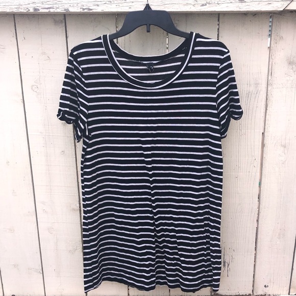Black and white striped T shirt dress - Picture 1 of 2